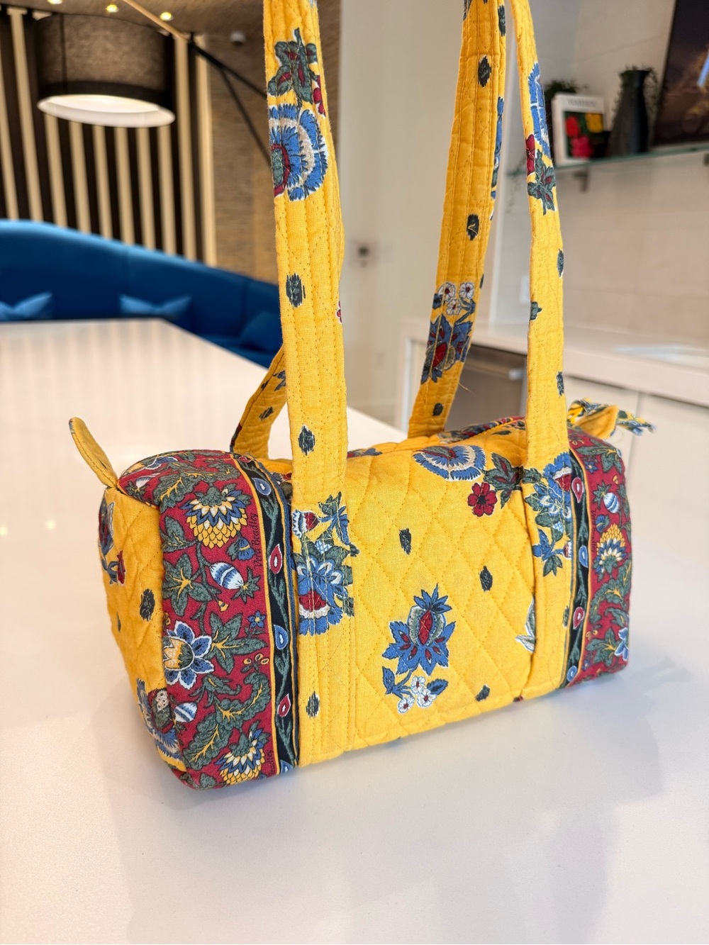 Rare Vintage 90s Y2K Vera Bradley French Yellow Small Duffle Bag Made USA - Picture 3 of 15